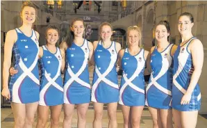  ??  ?? National pride Niamh, second from right, with some of her fellow Scotland stars