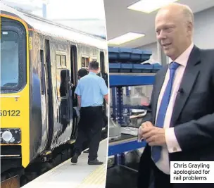  ??  ?? Chris Grayling apologised for rail problems