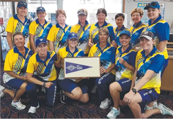  ?? Picture: LINDA GARDINER ?? The all-conquering Broadbeach team who won the 2019 Gold Coast Tweed Division 1 Women’s Pennant.