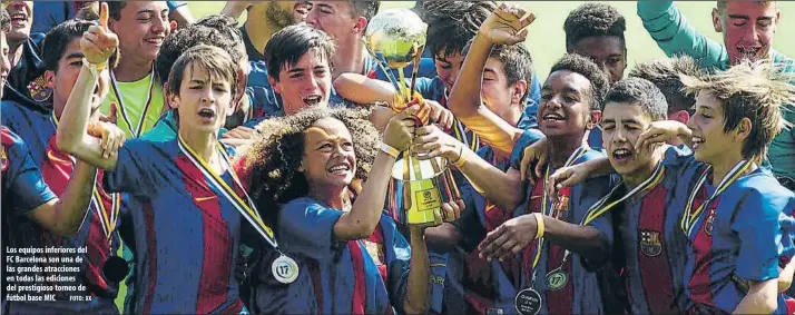  ?? FOTO: XX ?? Los equipos inferiores del FC Barcelona son una de las grandes atraccione­s en todas las ediciones del prestigios­o torneo de fútbol base MIC