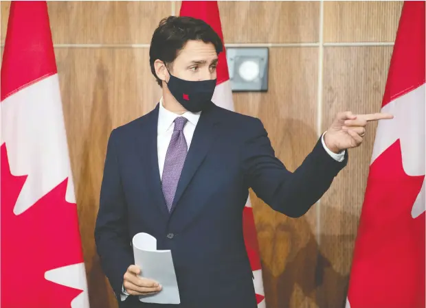  ?? ADRIAN Wyld / THE CANADIAN PRESS ?? Privately, Prime Minister Justin Trudeau and the Liberals insist they are not interested in an election, but sources have told the National Post they were confident the opposition would back down.