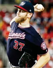  ??  ?? Houston Astros pitcher Justin Verlander, left photo, and Washington Nationals pitcher Stephen Strasburg will start tonight's Game 6 of the World Series in Houston. (Photos by Matt Slocum, Jeff Roberson, AP file photos)