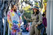  ?? NETFLIX/TNS ?? Jonah Hill and Lauren London in the movie “You People,” which was filmed near the end of 2021.