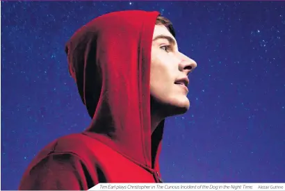  ??  ?? Tim Earl plays Christophe­r in The Curious Incident of the Dog in the Night Time.