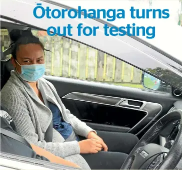  ?? MARK TAYLOR/STUFF ?? Juanita Morgan, left, and Mel Gage join the testing queue at the Otorohanga Sports Club.