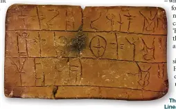  ??  ?? The Mycenaean script known as Linea Linear B, from c1425–1200 BC. Such records indicate Greek was an important language in the eastern Mediterran­ean by that time