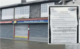  ??  ?? The Westlea minimarket and, inset, the closure notice.