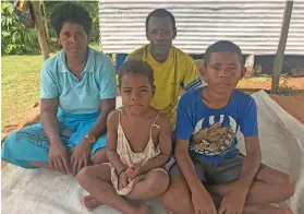  ?? Photo: Shratika Naidu ?? Asinate Drika with her husband, Sitiveni Nakara and youngest daughter, Matelita Sovuqa and son, Joeli Turagalevu at Nabekavu, Labasa on March 18, 2019.