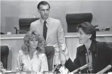  ?? Walter Zeboski / Associated Press 1979 ?? Jane Fonda, Gov. Jerry Brown and Coyote at the California State Arts Council. Coyote served on the panel from 1975 to 1983.