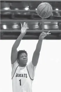  ?? SENTINEL JOHN MCCALL/SOUTH FLORIDA SUN ?? Western’s Matthew Robinson attempts a three-point shot against Cardinal Gibbons during the second half of the BCAA Big 8 Boys tournament on Wednesday in Pompano Beach.