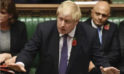  ??  ?? Johnson told MPs: ‘We will not allow this paralysis to continue, and one way or another we must proceed straight to an election.’ Photograph: Jessica Taylor/AP
