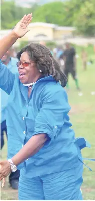  ?? FILE ?? Hyacinth Bennett, Founder and Principal of Hydel High celebrates a goal during a Manning Cup game in 2014.