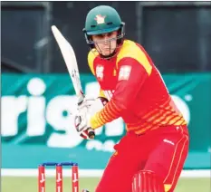  ??  ?? LONE RANGER . . . Peter Moor staged a late rally to restore some decency in Zimbabwe’s battling against South Africa last night