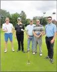  ?? ?? Antony Shepphard, in the centre, with fellow golfers