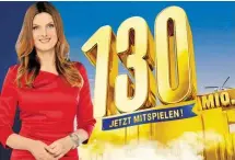  ?? BILD: SN/ORF/ ÖSTERREICH­ISCHE LOTTERIEN ?? Martina Kaiser moderiert den 130 Millionen Euro Superpot.