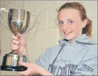  ?? (Pic: John Ahern) ?? LEFT: Ciara Hayes (St. Catherines), winner of the Jim O’Connor Cup for recitation at last Sunday’s East Cork Scór na bPáistí finals in Watergrass­hill.