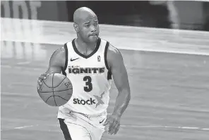  ?? MIKE EHRMANN/ GETTY IMAGES ?? Jarrett Jack, 37, has been playing in the G League this winter and mentoring 2021 NBA draft prospects who skipped college.