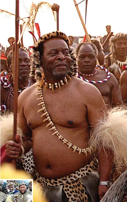  ?? AP ?? El difunto rey zulú, Goodwill Zwelithini, pasó 53 años en el trono.
