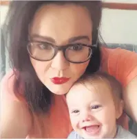  ??  ?? Faith Brooks, 29, with 10-month old baby, Ezra, who had to be rushed to hospital after she put a spoon in his mouth which was believed to have been used for cooking heroin