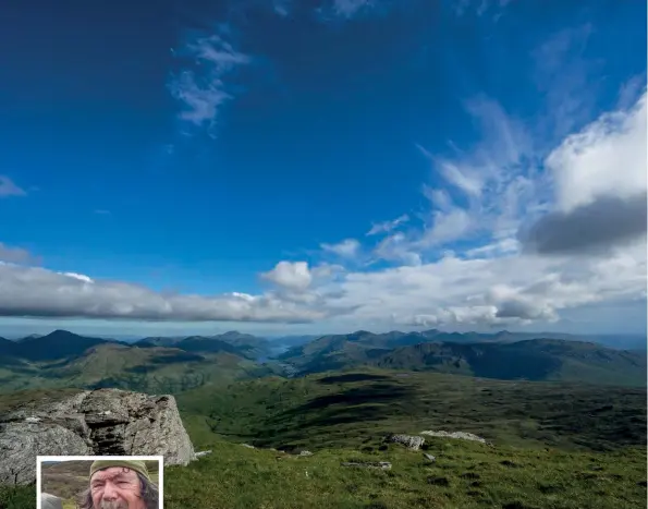  ?? ?? [above] Looking to Loch Lomond from Beinn Dubhcraig six hours before the storm hit