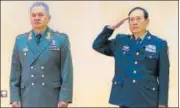  ?? AP ?? ▪ Russian defence minister Sergei Shoigu (left) and China's defence minister Wei Fenghe in Moscow on Tuesday.