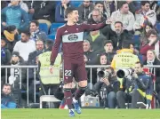  ?? REUTERS ?? Celta’s Santi Mina celebrates his goal against Real Madrid.