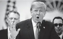  ?? Al Drago / New York Times ?? President Donald Trump speaks about the revised trade agreement at the White House on Tuesday.