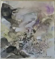  ??  ?? Zao Wou-Ki (-) - Aquarelle « Sans titre,  » -  x , cm - accompagné­e d’un certificat d’authentici­té de Madame Françoise Marquet, veuve du peintre - Estimation :   -   €.