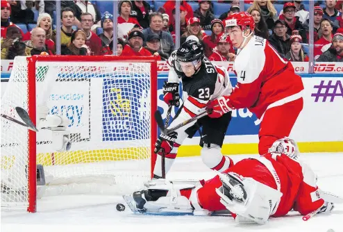  ?? MARK BLINCH / THE CANADIAN PRESS ?? Sam Steel led the way for Canada with three goals in the preliminar­y round at the world junior hockey championsh­ip in Buffalo, N.Y., while every single forward but one has found the net for national team over its four games.