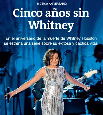  ?? FOTO ARCHIVO REUTERS. ?? Whitney Houston fue la única cantante que logró grabar el himno de Estados Unidos, venderlo como sencillo y hacerlo un éxito en ventas consiguien­do disco de platino.