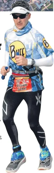  ??  ?? William Sichel is one of a dozen runners taking part in this year’s gruelling race over 52 days