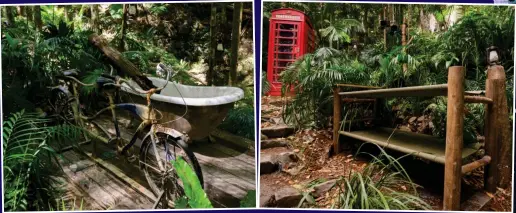  ?? ?? Creature comforts: The pedal-powered bath and bunk beds in the camp where Mr Hancock will soon be living