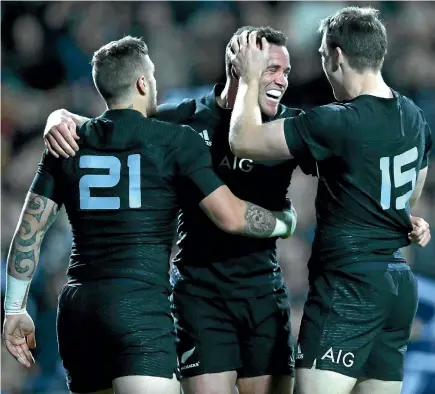  ?? GETTY IMAGES ?? Ryan Crotty, middle, is a long-term contender to fill the No 12 jersey and provide the glue to complement the talent around him in the All Blacks backline.