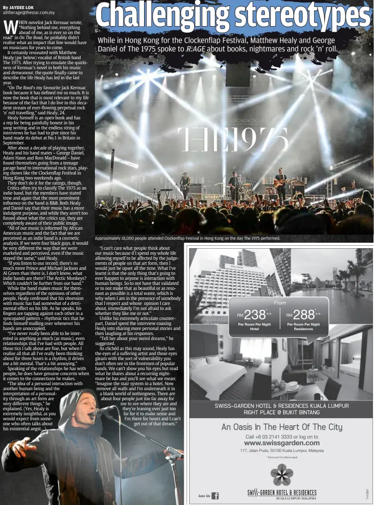  ??  ?? alltherage@thestar.com.my
approximat­ely 18,000 people attended clockenfla­p Festival in Hong Kong on the day The 1975 performed.