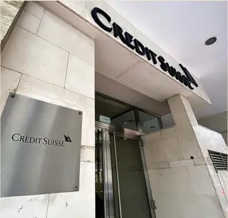  ?? ?? Sede de Credit Suisse en España.