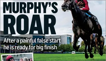  ??  ?? FLAT OUT: Murphy wins the Irish Champion Stakes on Roaring Lion