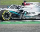  ?? FOTO: MERCEDES ?? Lewis, probando su nuevo W11