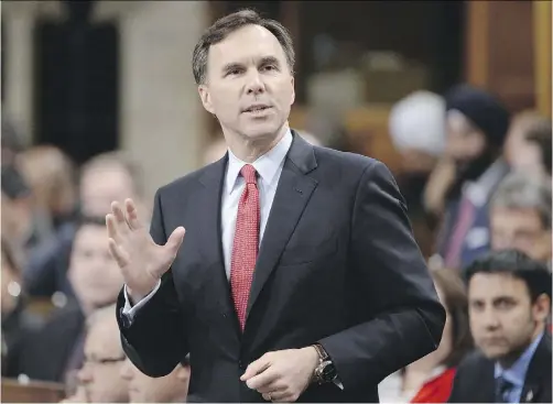  ?? ADRIAN WYLD/THE CANADIAN PRESS ?? A briefing book prepared last fall for incoming Finance Minister Bill Morneau said that between 1991 and 2013, private-sector pension coverage fell, but government spending didn’t increase enough to address the gap.