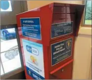  ?? PHOTO COURTESY HAMILTON AREA COMMUNITY COALITION ?? A new prescripti­on drug dropbox at the Hamilton Police Department.