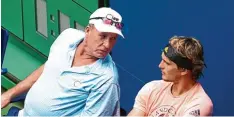  ?? Foto: Julian Finney, afp ?? Altmeister Ivan Lendl und der junge Alexander Zverev: Die beiden arbeiten bei den US Open erstmals zusammen.