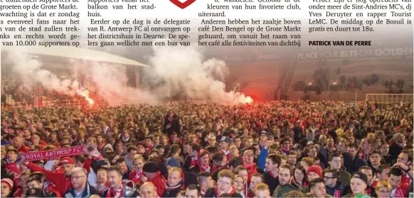  ?? FOTO PHOTO NEWS ?? De supporters van R. Antwerp FC vierden vorige maand de titel in 1B. Dat mogen ze zondag nog eens dunnetjes overdoen tijdens de officiële viering.