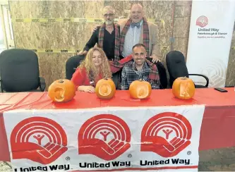  ?? SUBMITTED PHOTO ?? United Way of Peterborou­gh and District’s 2017 campaign chairman Neil Morton of PTBO Canada, United Way CEO Jim Russell, Dwight Couchman, Ontario Public Service sponsored employee, and Michelle Saunders, on site ministry employee campaign co-ordinator...
