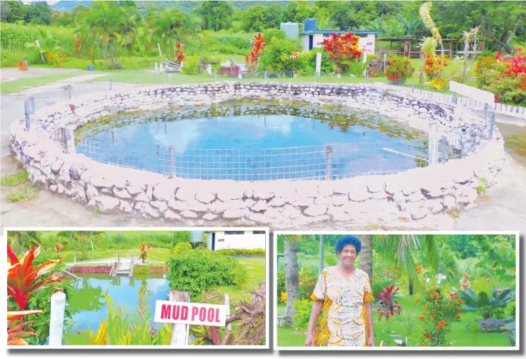  ?? Susana Hirst-Tuilau ?? Vilisi Nasau (bottom right) looks after the Tifajek Mudpools. Since the COVID-19 pandemic, their rates have dropped to $5 per person, where guests can stay as long as they want. Photos: