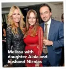  ??  ?? Melissa with daughter Alaia and husband Nicolas