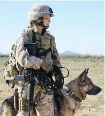  ?? DOGS OF WAR ?? Kate Mara stars in Megan Leavey as a marine dog handler who forms an unbreakabl­e bond with her canine companion.