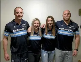  ??  ?? Hamilton GODZone team Eddy Young, Hannah Wakefield, Alana Cramond and Frank Young.