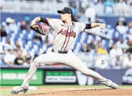  ?? Flm ?? Atlanta Braves starting pitcher Max Fried (54) delivers a pitch against the Miami Marlins during the first inning at loandepot Park. Mandatory Credit: Sam Navarro-usa TODAY Sports