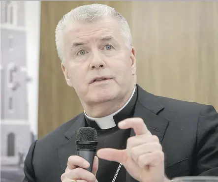  ?? LYLE ASPINALL ?? Bishop William McGrattan will host about 700 guests Thursday at the Commonweal­th Centre.