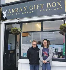  ?? 01_B45gift01 ?? Tom and Shiona outside their new shop which is open for business.