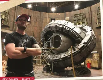  ??  ?? visual effects supervisor stephan Fleet on the set of timeless. the supervisor is currently working on the amazon series, the Boys